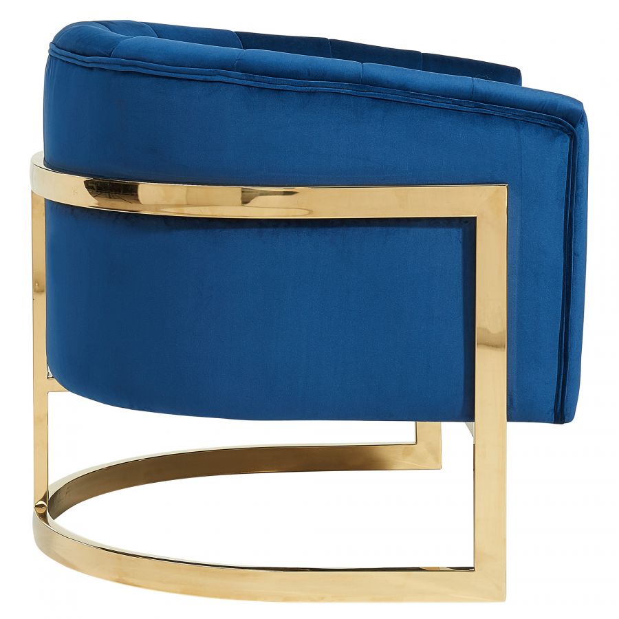 Tarra Blue - Gold Accent Chair