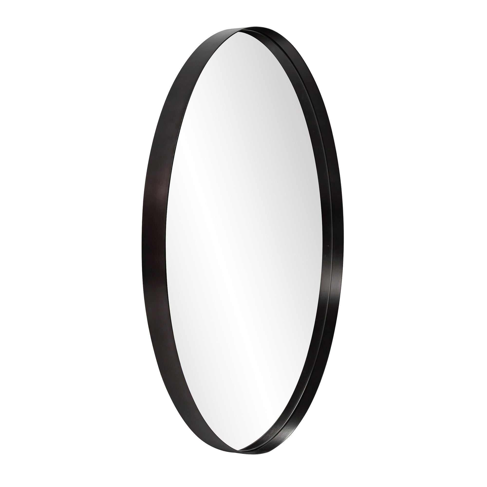 Steele Black Round Mirror
