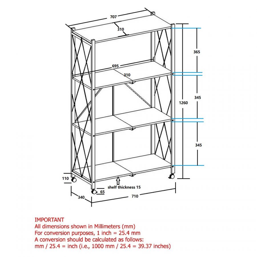 Quby 4-Tier White Shelf