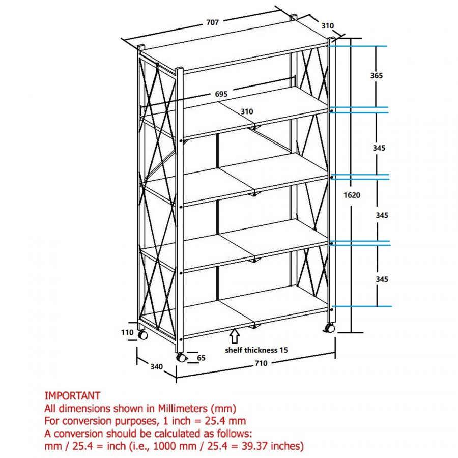 Quby 5-Tier Black Shelf