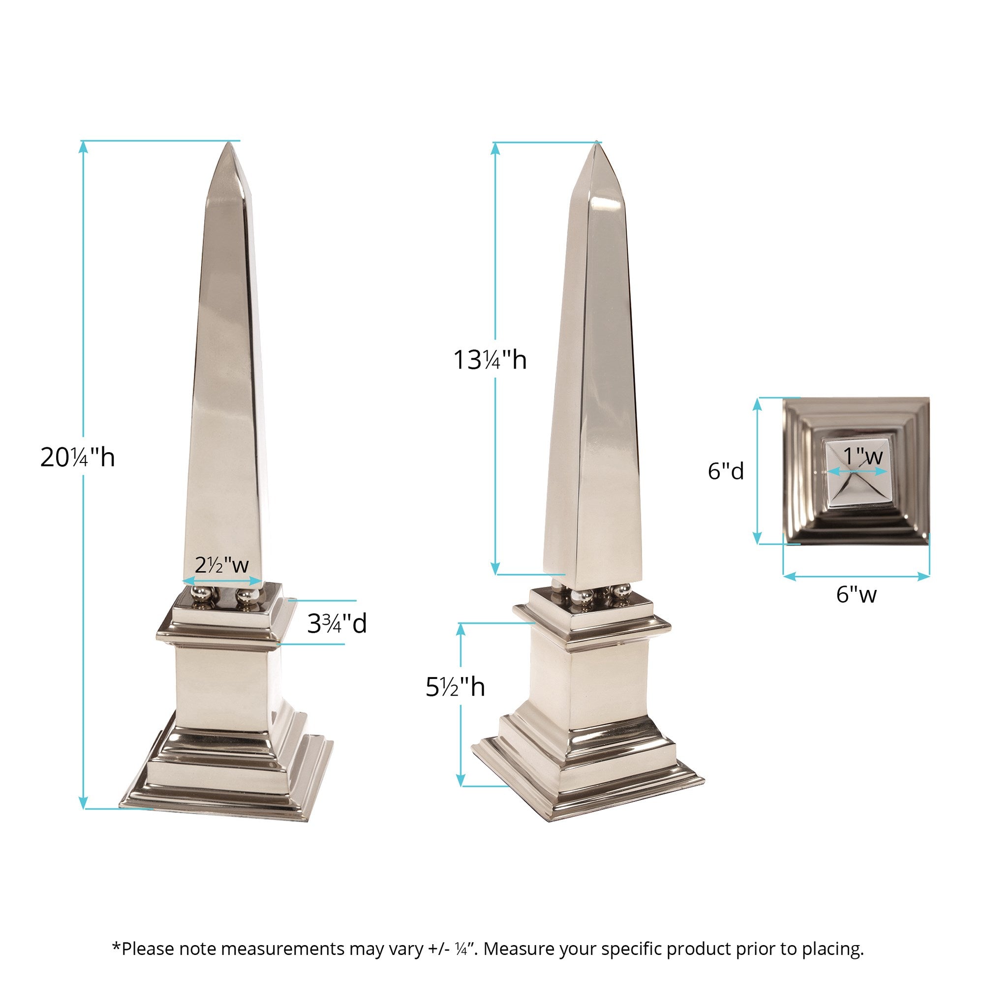 Silver Stainless Steel Obelisk