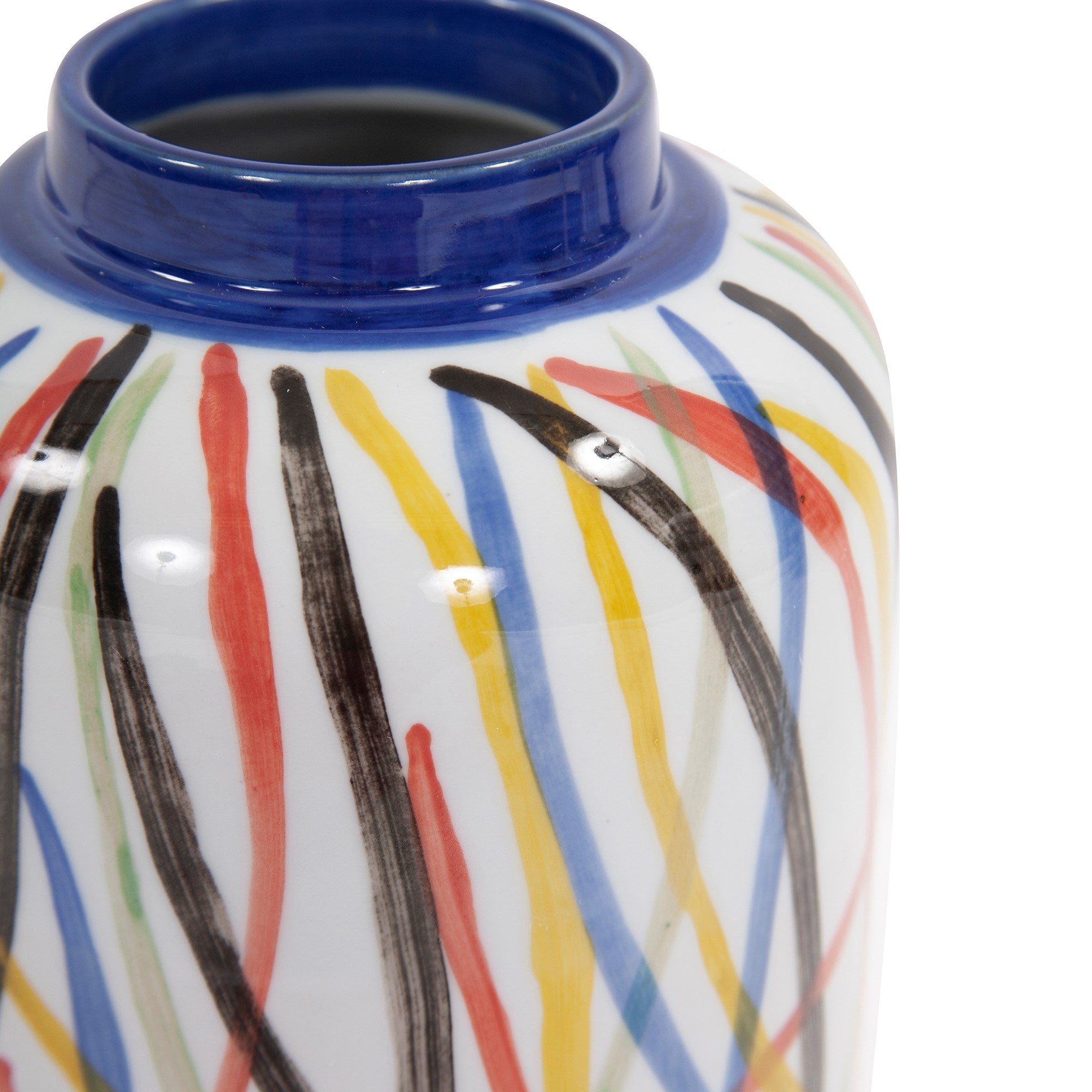 Color Web Ceramic Cylindrical Vase, Small