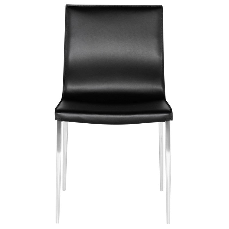 Colter Black Dining Chair (Silver Legs)