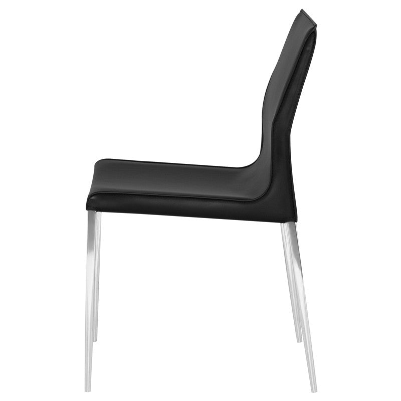 Colter Black Dining Chair (Silver Legs)