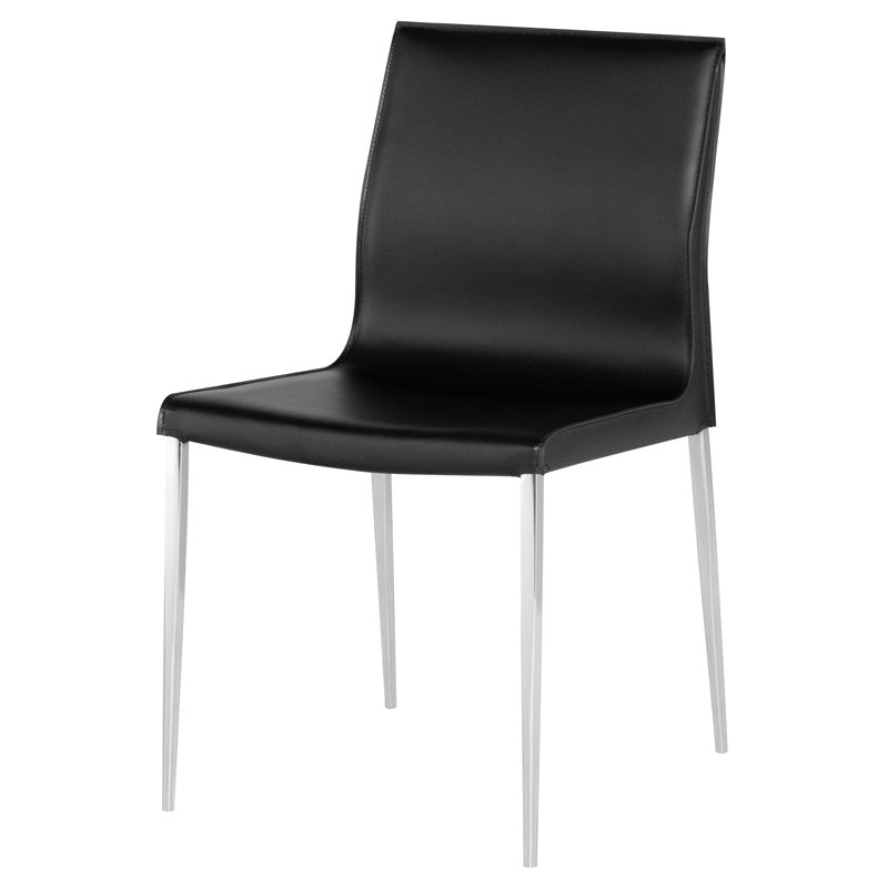 Colter Black Dining Chair (Silver Legs)