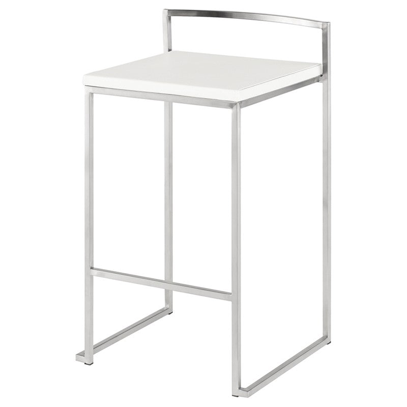 Genoa White Counter Stool