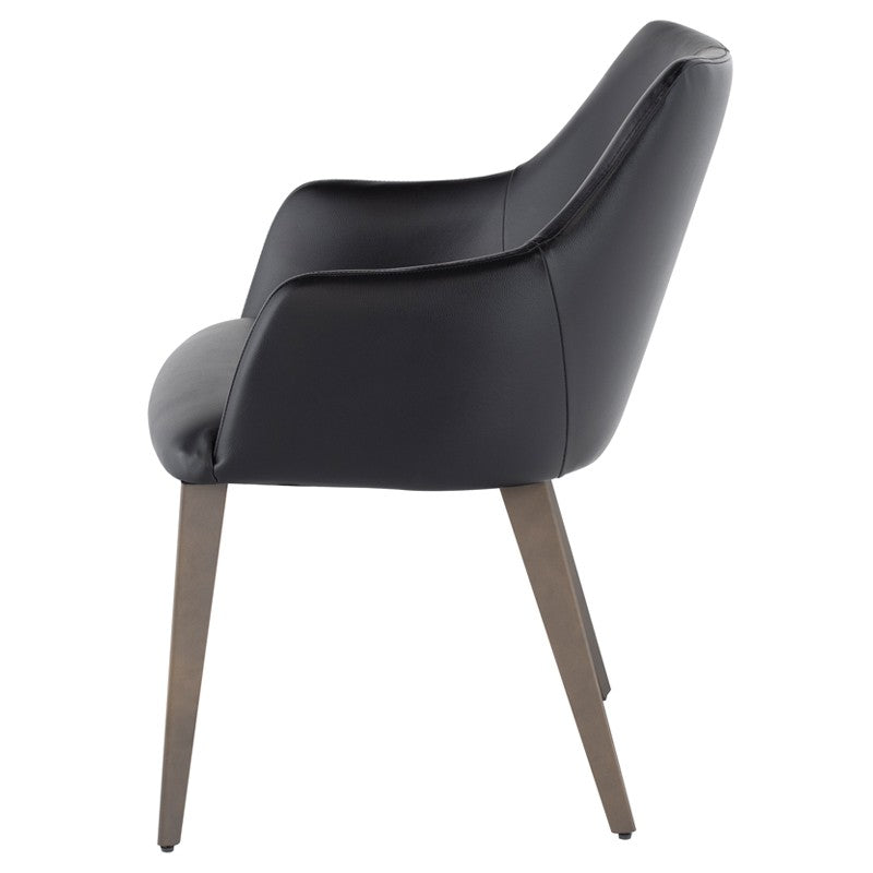 Renee Black-Matte Bronze Dining Chair