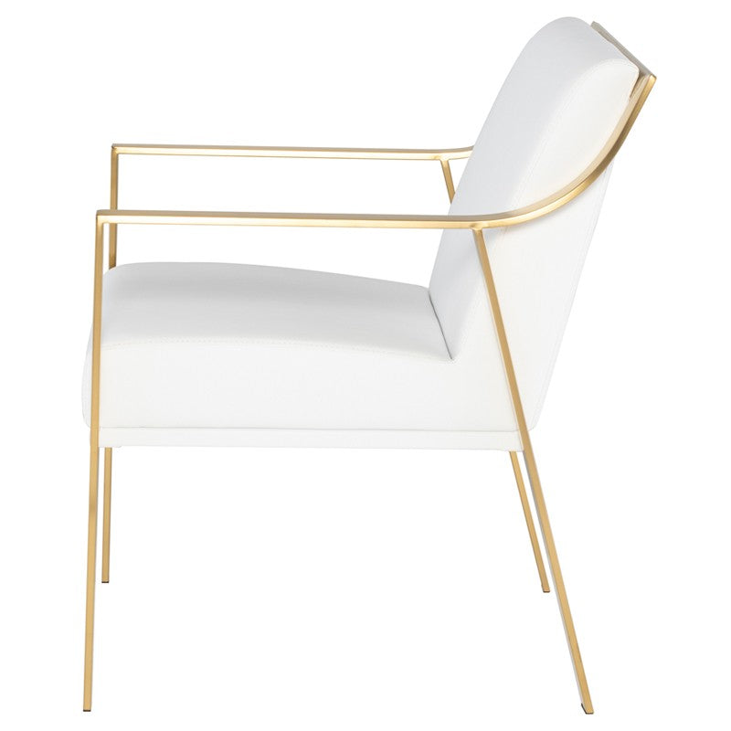 Valentine White-Gold Dining Chair