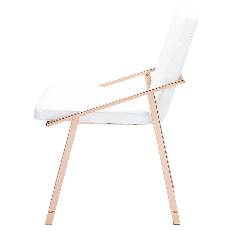 Nika White-Rose Gold Dining Chair