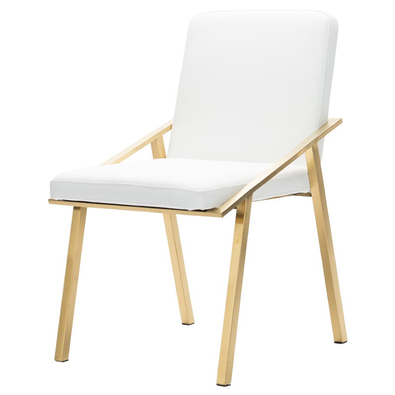 Nika White-Gold Dining Chair