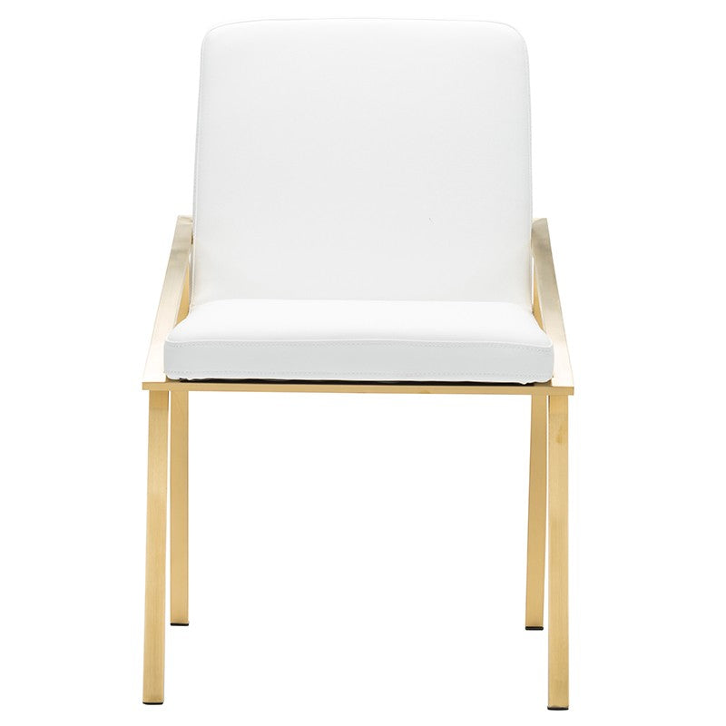 Nika White-Gold Dining Chair