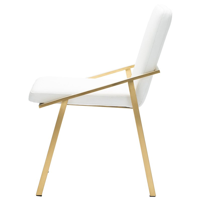 Nika White-Gold Dining Chair