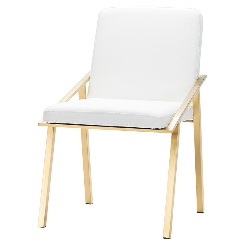 Nika White-Gold Dining Chair