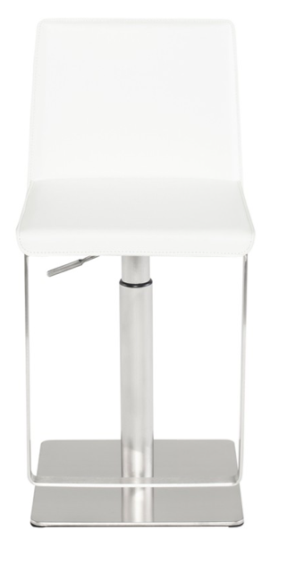 Kailee White-Brushed Stainless Steel Adjustable Stool