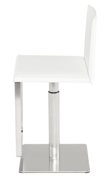 Kailee White-Brushed Stainless Steel Adjustable Stool