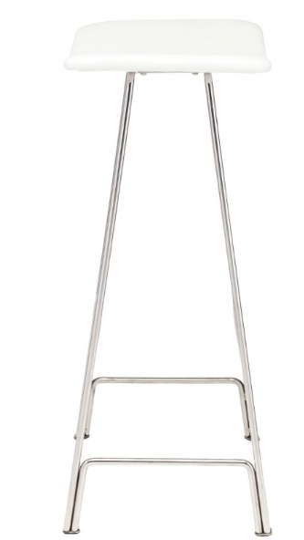 Kirsten White-Polished Stainless Steel Bar Stool