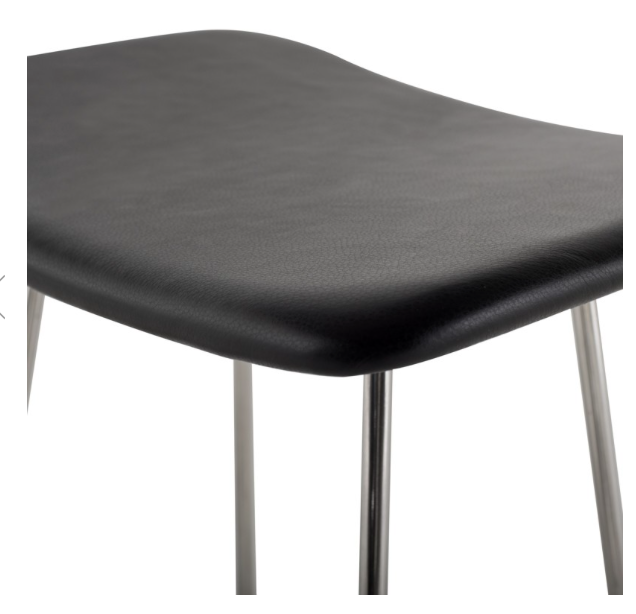 Kirsten Black-Polished Stainless Steel Bar Stool