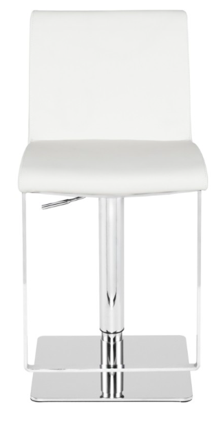 Lewis White-Polished Stainless Steel Adjustable Stool