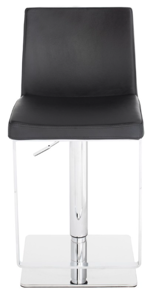 Matteo Black-Polished Stainless Steel Adjustable Stool