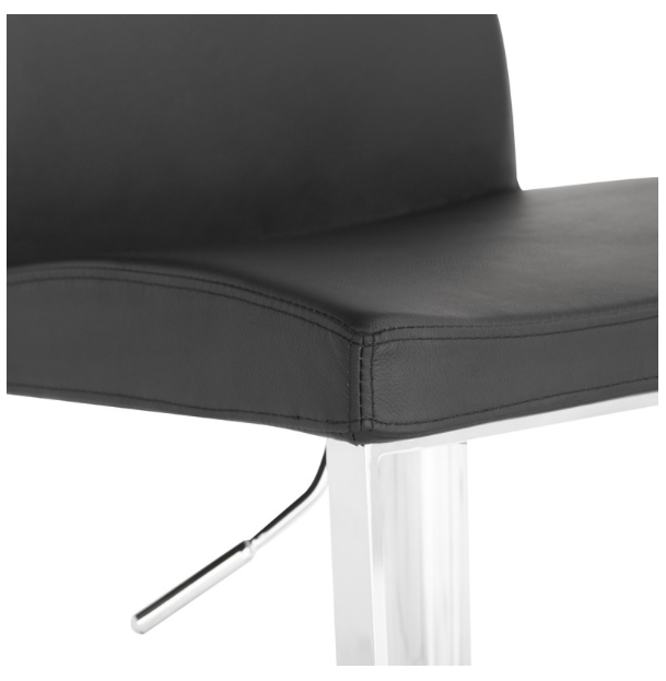 Matteo Black-Polished Stainless Steel Adjustable Stool