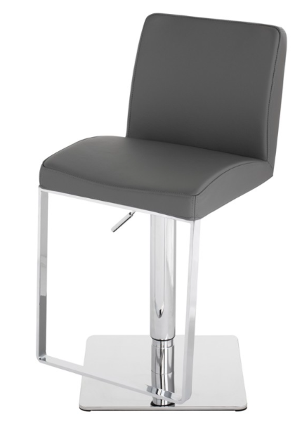 Matteo Dark Grey-Polished Stainless Steel Adjustable Stool