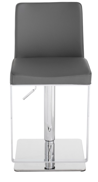 Matteo Dark Grey-Polished Stainless Steel Adjustable Stool