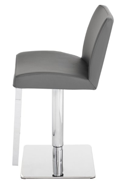 Matteo Dark Grey-Polished Stainless Steel Adjustable Stool