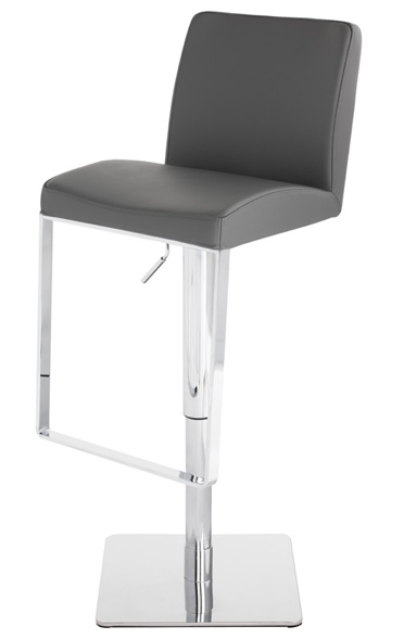 Matteo Dark Grey-Polished Stainless Steel Adjustable Stool