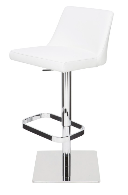 Rome White-Polished Stainless Steel Adjustable Stool