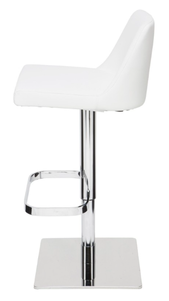 Rome White-Polished Stainless Steel Adjustable Stool