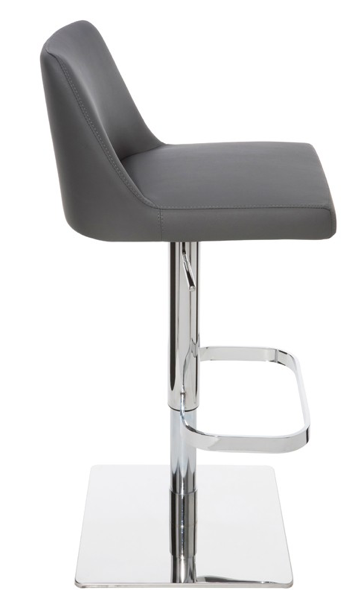 Rome Grey-Polished Stainless Steel Adjustable Stool