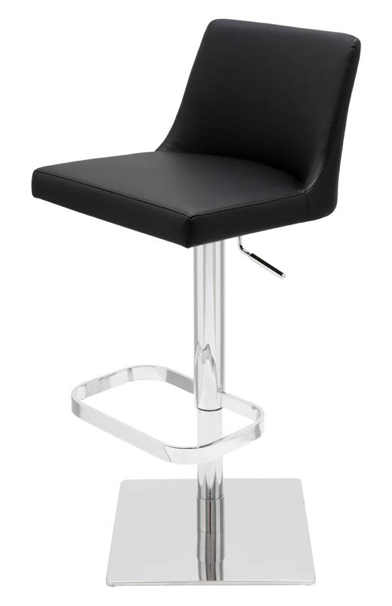 Rome Black-Polished Stainless Steel Adjustable Stool