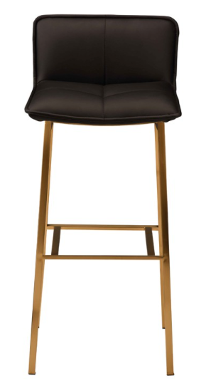 Sabrina Black-Gold Brushed Stainless Steel Bar Stool