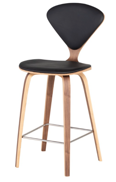 Satine Black and Walnut Counter Stool