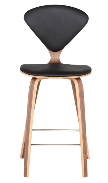 Satine Black and Walnut Counter Stool