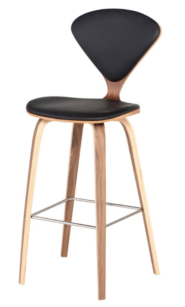 Satine Black and Walnut Bar Stool