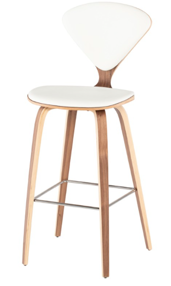 Satine White-Walnut Bar Stool