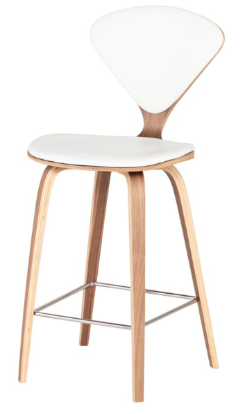 Satine White-Walnut Counter Stool