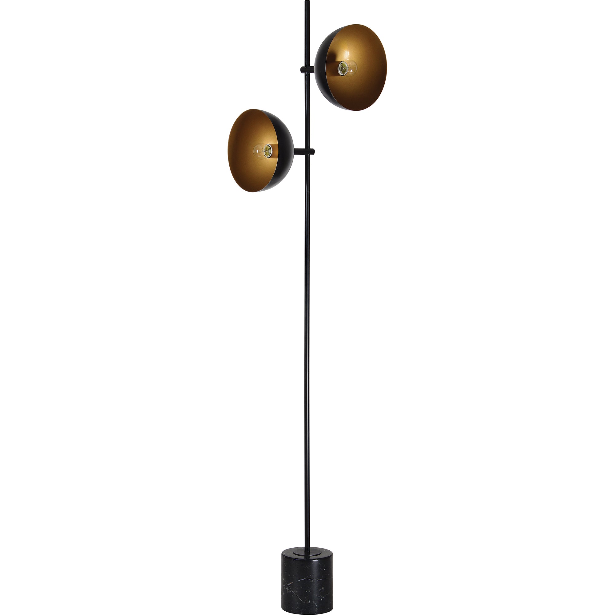 Leblanc 12" Iron - Black Marble Floor Lamp